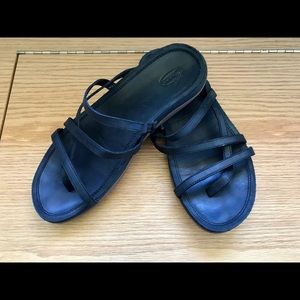 Black leather Chaco sandals
